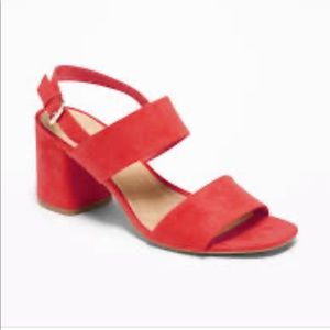 Faux-Suede heels Sandals 🧡❤️